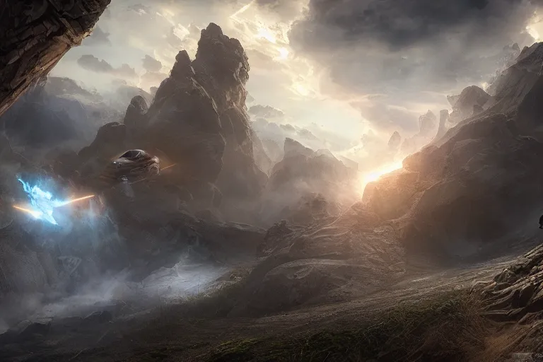 Image similar to the very essence of speed, 8 k, volumetric lighting, smooth, highly detailed, digital illustration, in the style of epic fantasy and sci fi