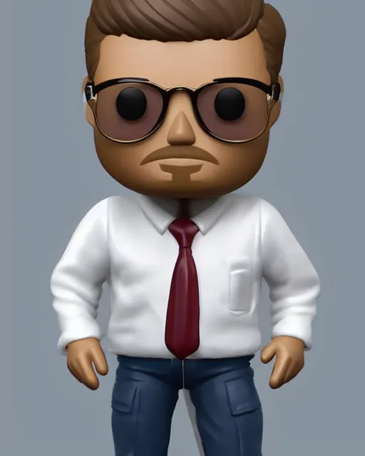 Image similar to full body 3d render of john f kennedy as a funko pop, studio lighting, white background, blender, trending on artstation, 8k, highly detailed