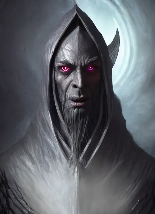 Image similar to legendary creepy dark elf wizard, highly detailed, d & d, fantasy, highly detailed, digital painting, trending on artstation, concept art, sharp focus, illustration, global illumination, ray tracing, realistic shaded, art by artgerm and greg rutkowski and fuji choko and viktoria gavrilenko and hoang lap