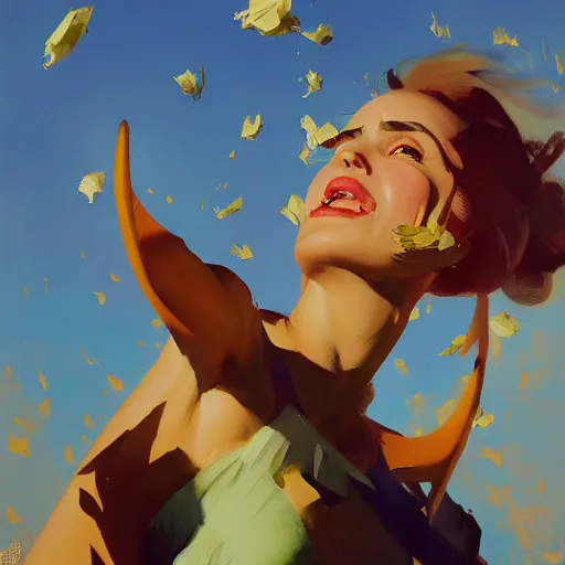 Image similar to greg manchess portrait comical faces of peole falling on the ground, organic painting, sunny day, matte painting, bold shapes, hard edges, street art, trending on artstation, by huang guangjian, gil elvgren, ruan jia, randy vargas, greg rutkowski