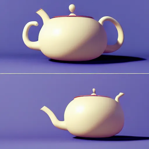 Prompt: fat cat shaped teapot, final fantasy merchandise, highly detailed, octane render, ray tracing, ambient occlusion, trending on artstation, 8 k