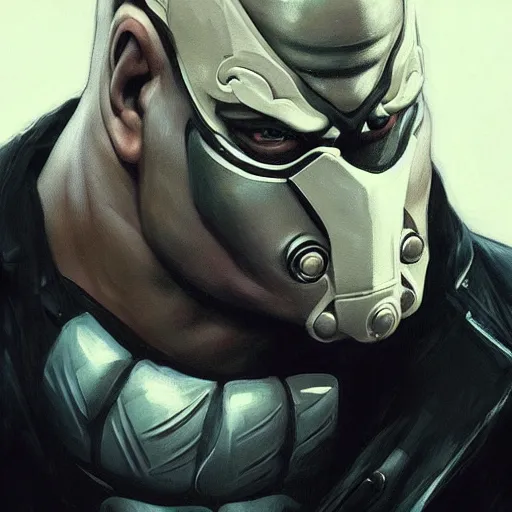 Prompt: Donald Trump as Bane from The Dark Knight Rises, portrait, highly detailed, digital painting, artstation, concept art, smooth, sharp focus, illustration, cinematic lighting, art by artgerm and greg rutkowski and alphonse mucha