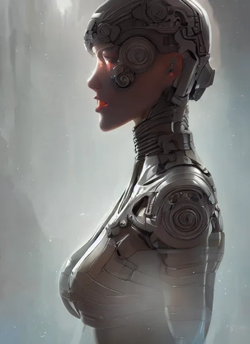 Prompt: android woman, intricate, highly detailed, digital painting, artstation, concept art, sharp focus, art by artgerm and greg rutkowski and android jones