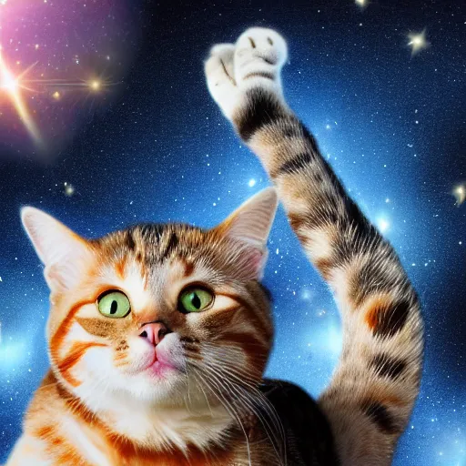 Prompt: cat in space, detailed, 8 k high quality