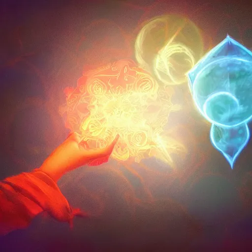 Prompt: glowing magic paper floating in the air, fantasy digital art, in the style of hearthstone artwork