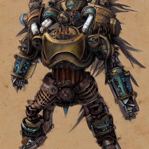 Image similar to portrait of a rampaging ashigaru mecha boar, fantasy painting, dungeons and dragons, magic the gathering art, of bamboo, laquer and steel, steampunk - inspired by brian froud and greg rutkowski