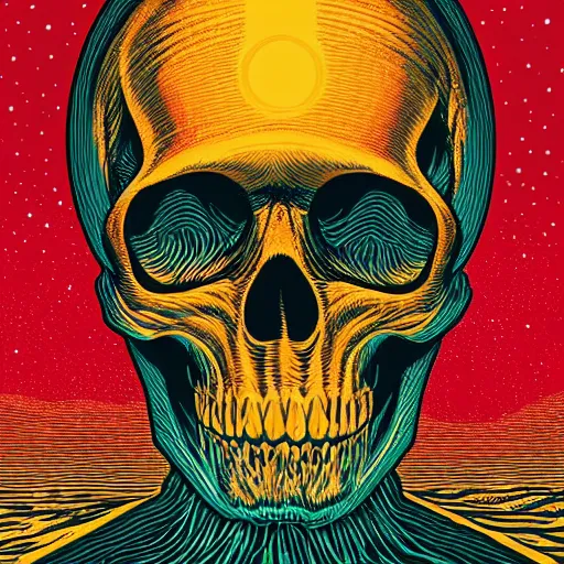 Image similar to ngc 3132 melting mysterious skull landscape by Casey Weldon, dan mumford 8k ultra high definition, upscaled, perfect composition , golden ratio, edge of the world, image credit nasa nat geo