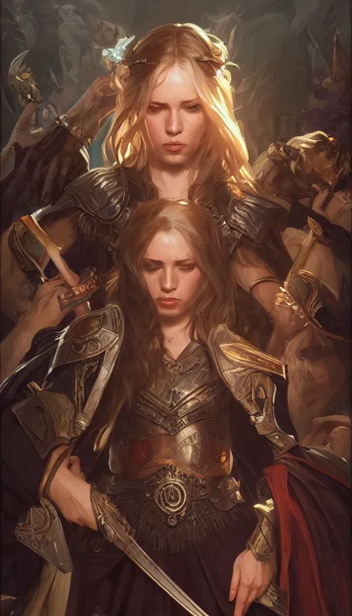 Image similar to girls, warhammer, lord of the rings, sweaty, perfect faces, pixel art, highly detailed, artstation, concept art, smooth, unreal engine 5, 8 k, art by artgerm and greg rutkowski and alphonse mucha