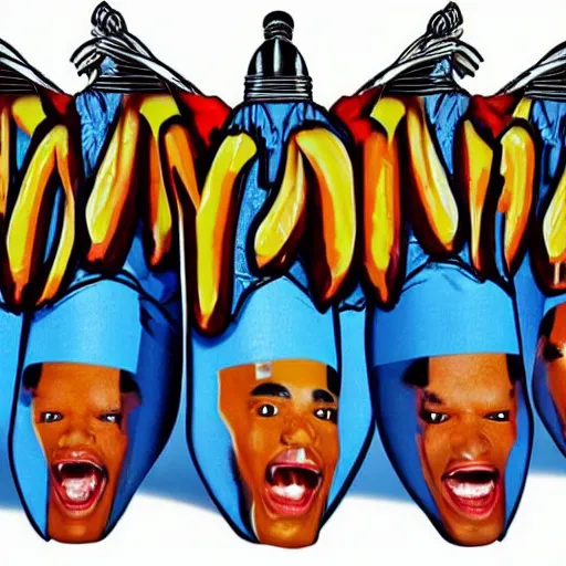 Image similar to melting conehead mr. t band, detailed facial expressions, 1 9 8 0 s aesthetic