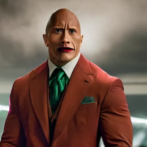 Prompt: Dwayne Johnson as the joker Marvel 4K detail