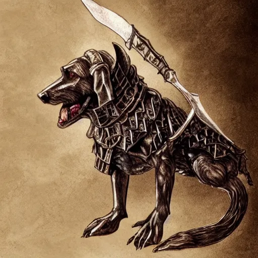 Image similar to three - ply portrait death dog dark souls in armor made of polished dragon bones looks relaxed, quantum physics, victorian era