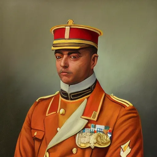 Image similar to “Oil painting of Vinicius de Moraes as a World War 1 general, 4k”