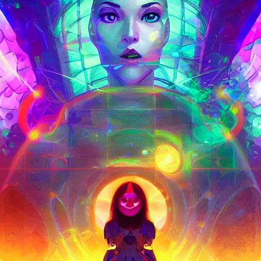 Image similar to skill magic geek inside matrix deepdream radiating a glowing aura stuff loot legends stylized digital illustration video game icon artstation lois van baarle, ilya kuvshinov, rossdraws,