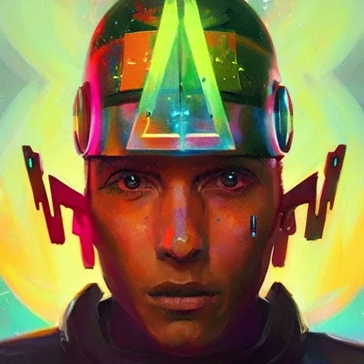 Image similar to symmetry!! a sci-fi portrait, oil painting, colourful!! illustration of a Jedi, colourful, by Justin Sweet and Greg Rutkowski and Alphones Much