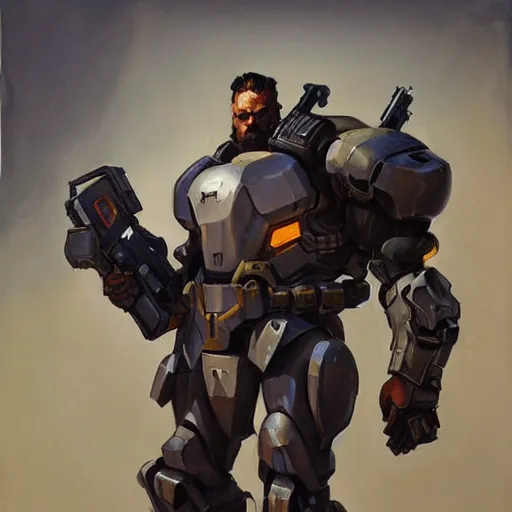 Image similar to greg manchess portrait painting of fully armored punisher as overwatch character, medium shot, asymmetrical, profile picture, organic painting, sunny day, matte painting, bold shapes, hard edges, street art, trending on artstation, by huang guangjian and gil elvgren and sachin teng