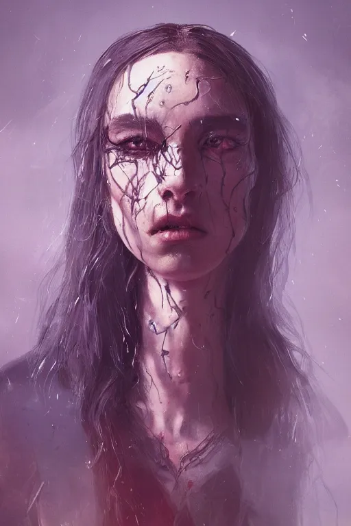 Prompt: A fancy portrait of a half women half spider creature by Greg Rutkowski, beeple, Sung Choi, Mitchell Mohrhauser, Maciej Kuciara, Johnson Ting, Maxim Verehin, Peter Konig, Bloodborne, 8k photorealistic, cinematic lighting, HD, high details, dramatic, dark atmosphere, trending on artstation