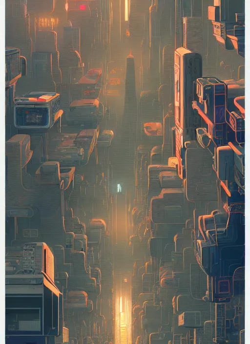 Prompt: chris ware graphic layout design maze poster of cyberpunk city, peter mohrbacher, jane newland, peter gric, chris ware, aaron horkey, illustration, artstation, full of color, highly detailed, maximalist