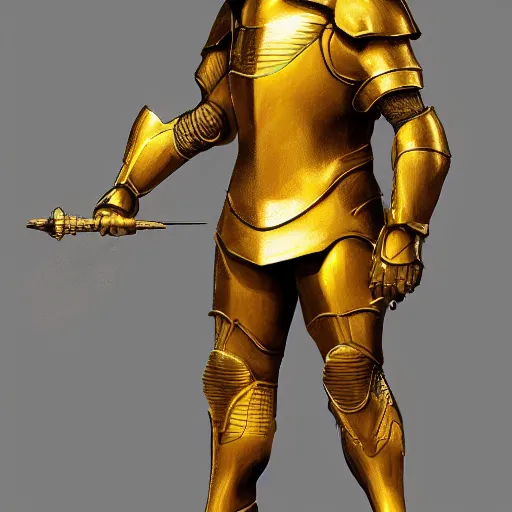 Prompt: golden knight, hyper realistic, athmosphere, detailed, cinematig lighting, trending on art station, concept art