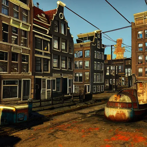 Image similar to Amsterdam in Fallout 4