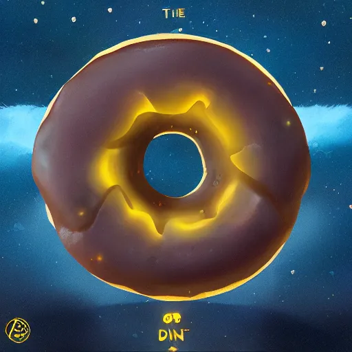 Image similar to The mighty donut, yellow aura, celestial, divine, Artstation