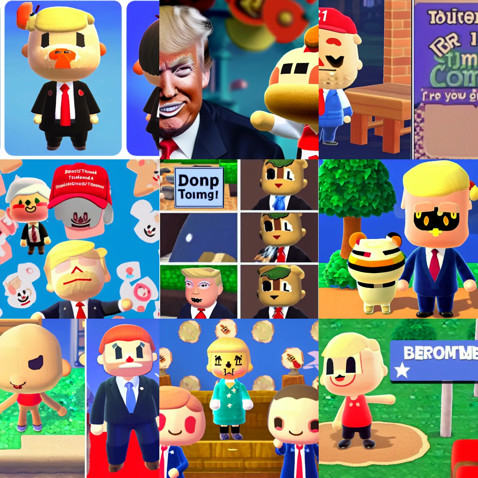 Prompt: Donald Trump as an Animal Crossing character