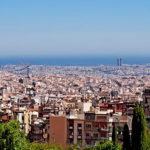 Image similar to skyline of barcelona from vallvidrera