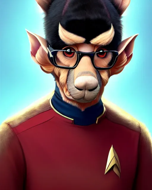 Prompt: character concept art of a male anthropomorphic spock furry | | cute - fine - face, pretty face, key visual, realistic shaded perfect face, fine details by stanley artgerm lau, wlop, rossdraws, james jean, andrei riabovitchev, marc simonetti, and sakimichan, trending on artstation