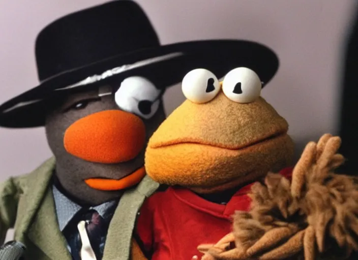 Prompt: biggie smalls in the muppets show, as a muppet