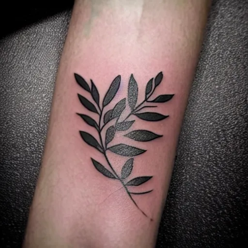 Prompt: olive branches, circle design, tattoo design, inking on skin