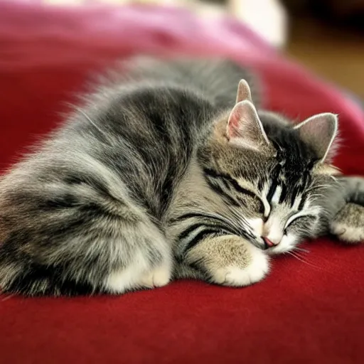 Prompt: sleeping cute cat