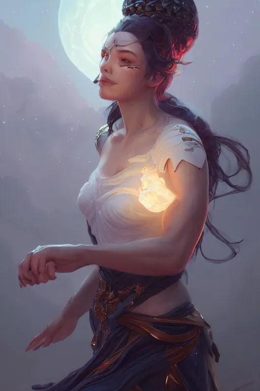 Image similar to goddess of the twilight, highly detailed, digital painting, artstation, concept art, smooth, sharp focus, illustration, unreal engine 5, 8 k, art by artgerm and greg rutkowski and edgar maxence