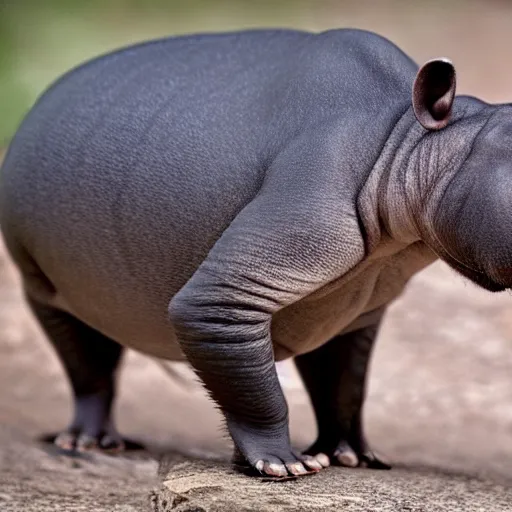 Image similar to photo of a hippopotamus raccoon hybrid