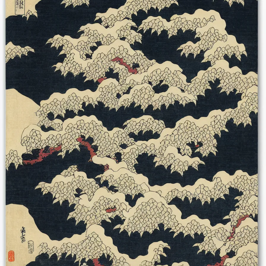 Image similar to surnatural, by katsushika hokusai