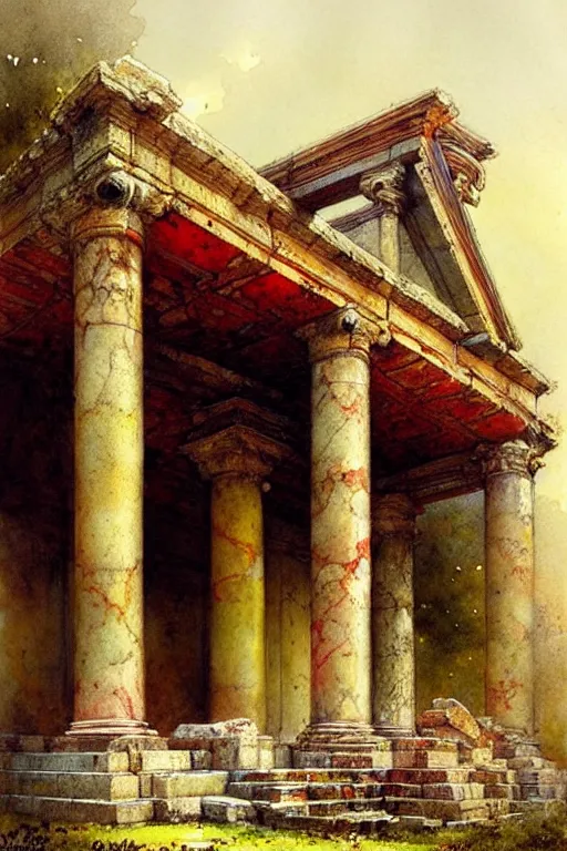 Image similar to ( ( ( ( ( roman temple. saturated colors ) ) ) ) ) by jean - baptiste monge!!!!!!!!!!!!!!!!!!!!!!!!!!!!!!
