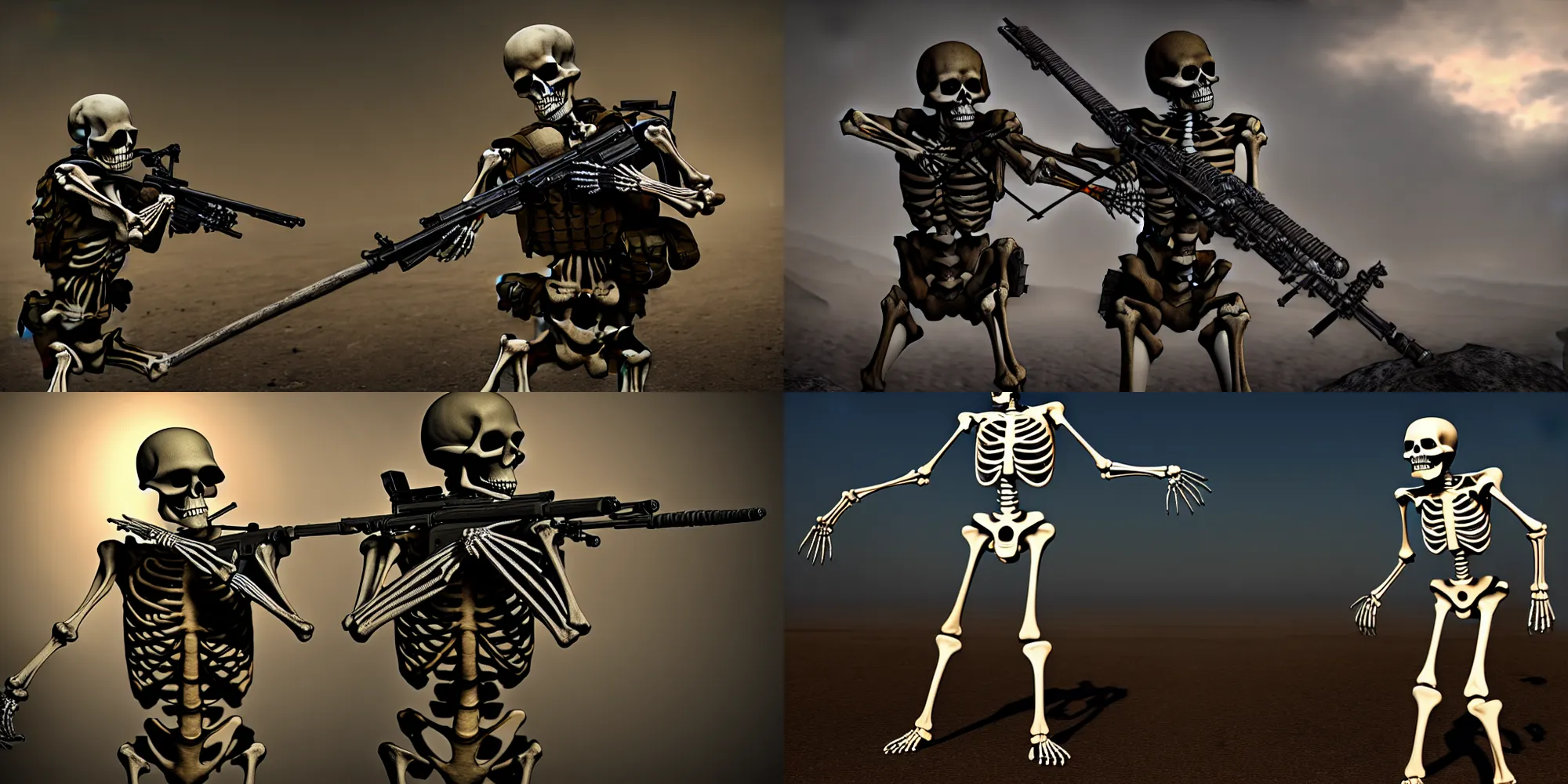 Image similar to Skeleton soldier, tactical gear, cinematic composition, hyper realistic, 4k resolution