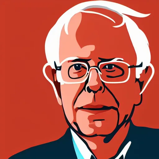 Image similar to bernie sanders, digital art, iconic icon, 2 d vector logo, cartoon, t - shirt design