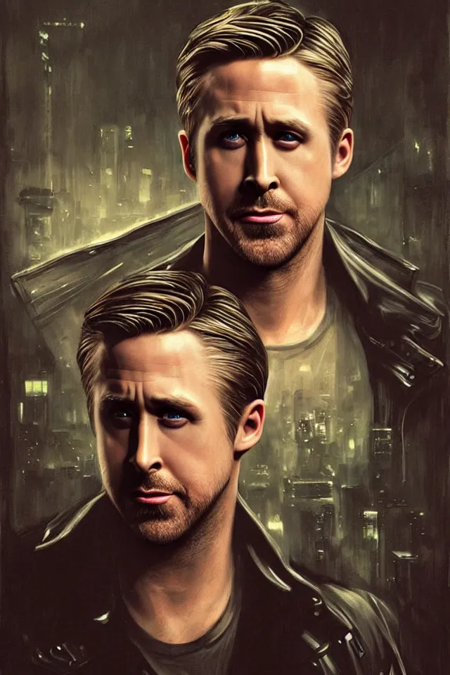 Image similar to Ryan Gosling As The Punisher, skull face makeup, head and shoulders portrait, stormy weather, extremely detailed masterpiece, oil on canvas, low-key neon lighting, artstation, Blade Runner 2049, Roger Deakin’s cinematography, by J. C. Leyendecker and Peter Paul Rubens and Edward Hopper and Michael Sowa