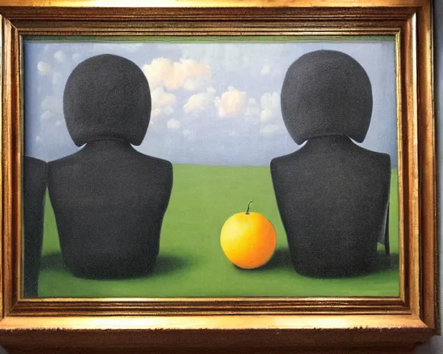 Prompt: a painting by magritte