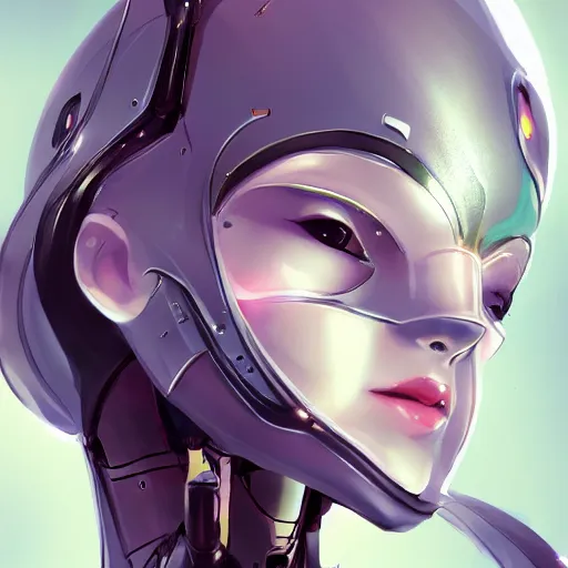 Prompt: beautiful and gorgeous anime android robot girl with glossy skin, artstation, high quality, highly detailed,