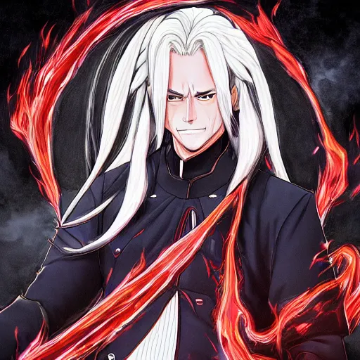 Prompt: portrait of dark biden as the master of the dark flames of destruction, anime fantasy illustration by tomoyuki yamasaki, kyoto studio, madhouse, ufotable, trending on artstation