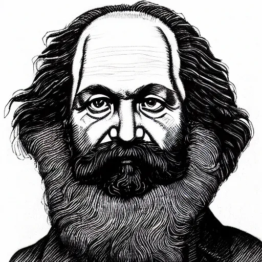 Prompt: highly detailed portrait karl marx drawn by junji ito, detailed