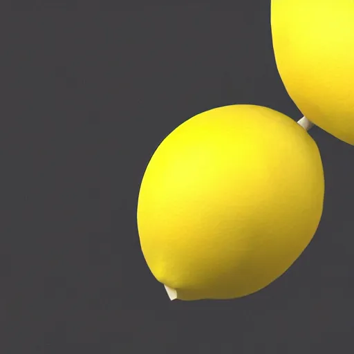 Image similar to a high quality render of a low poly lemon,