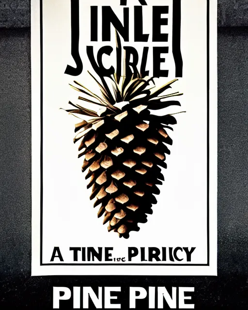 Prompt: a poster of stanley kubrick film full metal pine cone