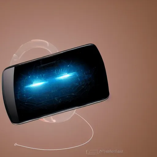 Image similar to photo of a smartphone from the future, projection, teleport, vr call, goggles, modern, futuristic, concept art