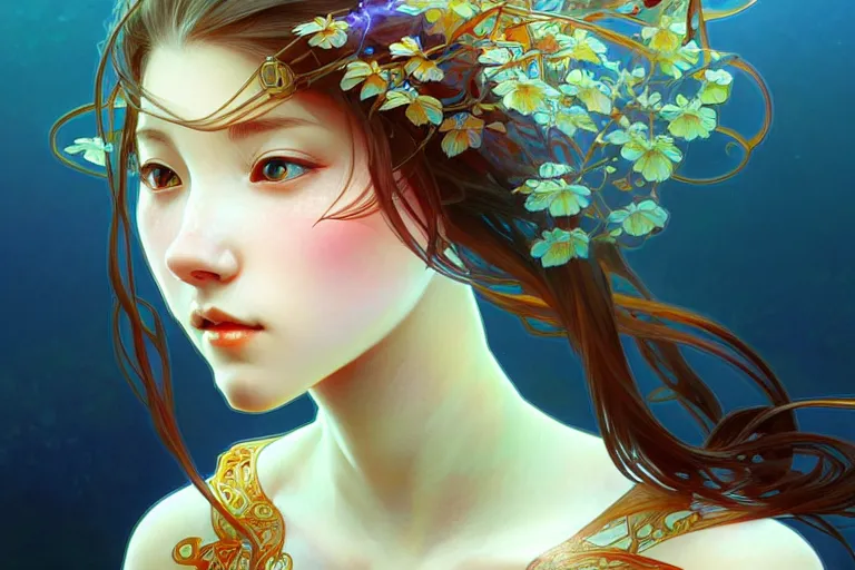 Image similar to beautiful fish, highly detailed, digital painting, artstation, sharp focus, illustration, art by tan zi and ayanamikodon and alphonse mucha and wlop