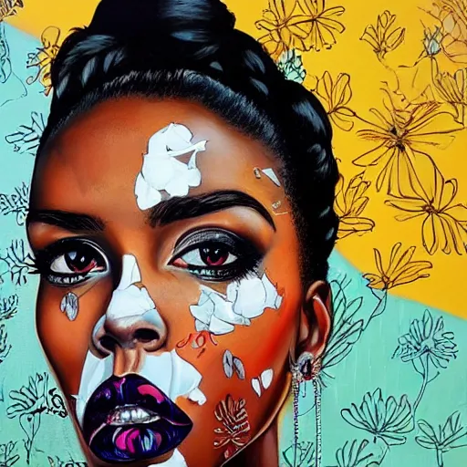 Image similar to portrait of a black woman by Sandra Chevrier