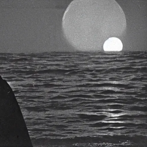 Prompt: nosferatu ( count orlok ) sunbathing at the beach at night time, full moon