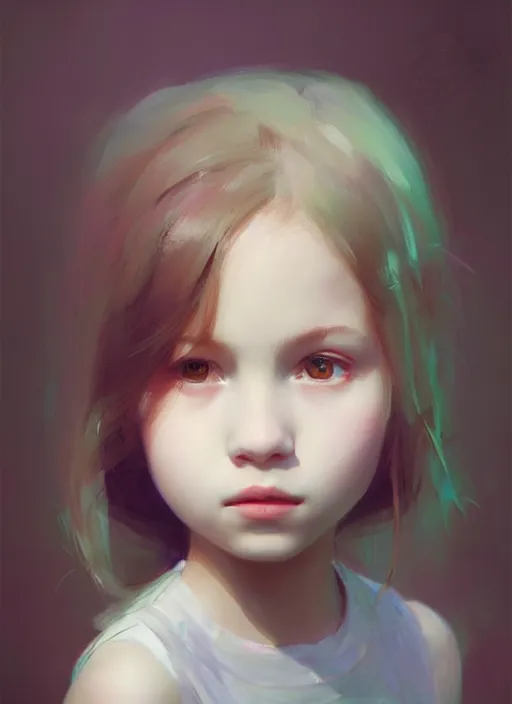 Prompt: tender portrait of a young cute girl with a monster mask head, portrait illustration, trending on artstation, characterdesign, sharp focus, illustration, digital matte painting, art by ruan jia, ghibli, elena shumilova, leah robinson