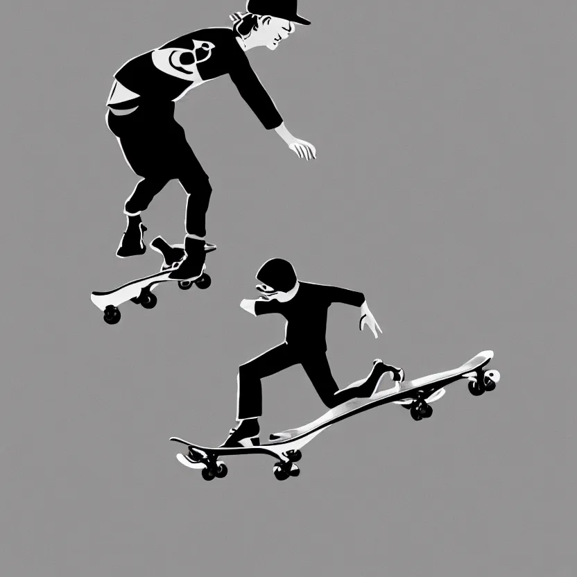 Prompt: skateboarder in cole phillips style, art deco. trending on artstation.