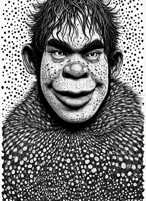 Image similar to portrait of shrek, freckles, intricate, highly detailed, illustration, art by junji ito, junji ito